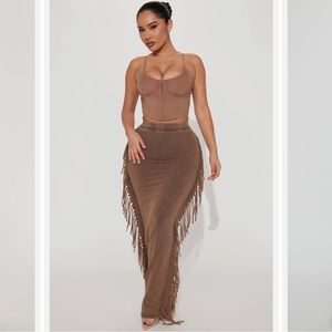 Sahara Fringe Maxi Skirt